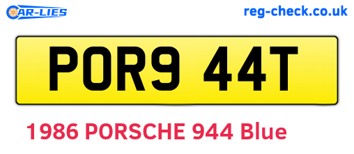 POR944T are the vehicle registration plates.