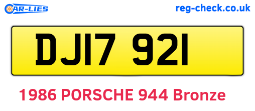 DJI7921 are the vehicle registration plates.
