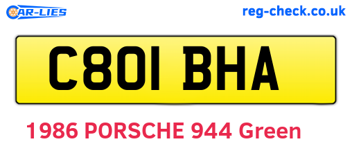 C801BHA are the vehicle registration plates.