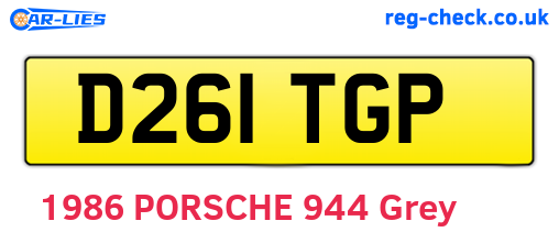 D261TGP are the vehicle registration plates.