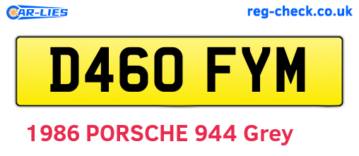 D460FYM are the vehicle registration plates.