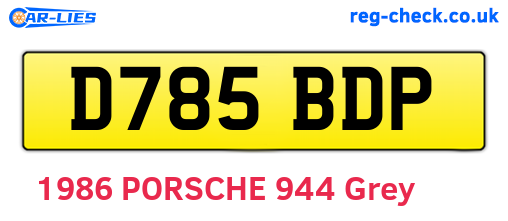 D785BDP are the vehicle registration plates.