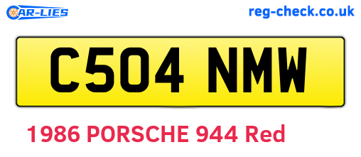 C504NMW are the vehicle registration plates.