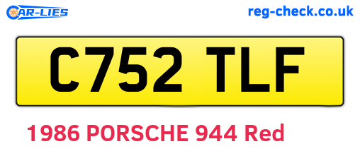 C752TLF are the vehicle registration plates.