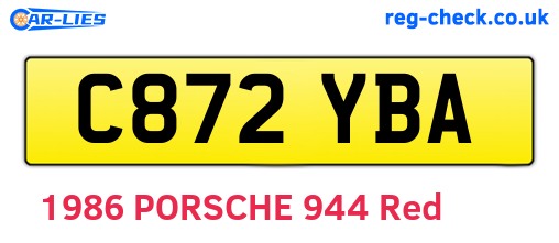 C872YBA are the vehicle registration plates.