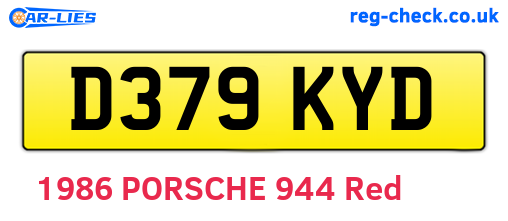D379KYD are the vehicle registration plates.