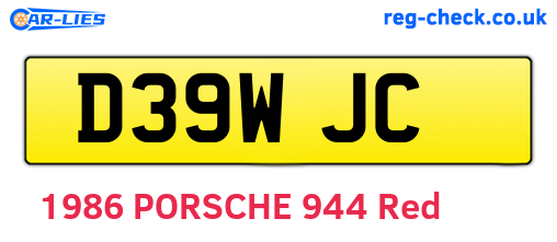 D39WJC are the vehicle registration plates.