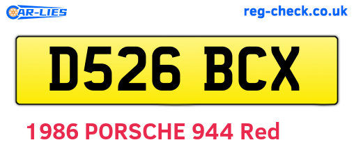 D526BCX are the vehicle registration plates.