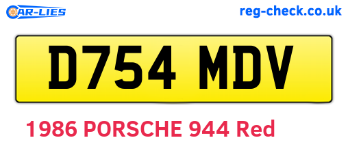 D754MDV are the vehicle registration plates.