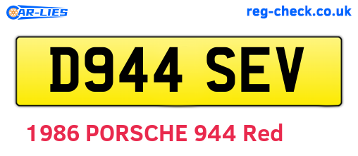 D944SEV are the vehicle registration plates.