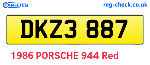 DKZ3887 are the vehicle registration plates.