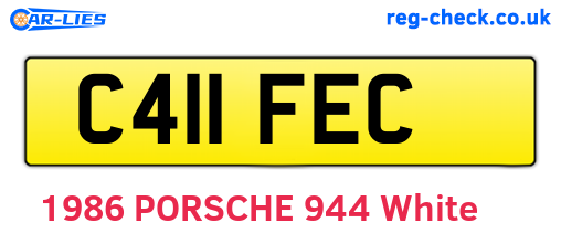 C411FEC are the vehicle registration plates.