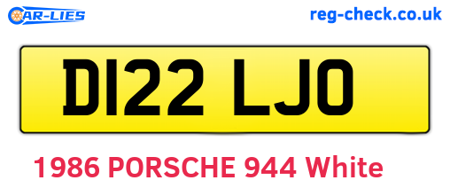D122LJO are the vehicle registration plates.