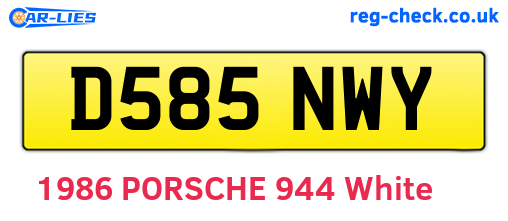 D585NWY are the vehicle registration plates.