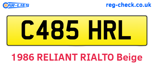 C485HRL are the vehicle registration plates.