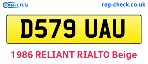 D579UAU are the vehicle registration plates.