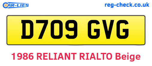 D709GVG are the vehicle registration plates.