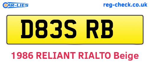 D83SRB are the vehicle registration plates.
