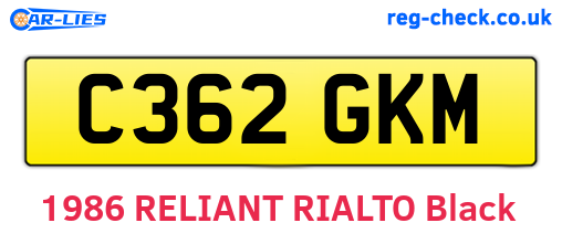C362GKM are the vehicle registration plates.