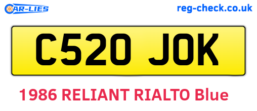 C520JOK are the vehicle registration plates.