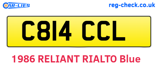 C814CCL are the vehicle registration plates.