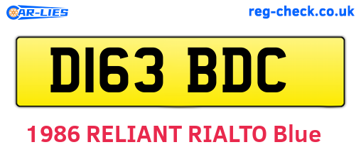 D163BDC are the vehicle registration plates.