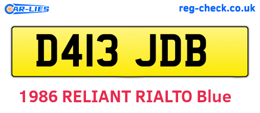 D413JDB are the vehicle registration plates.
