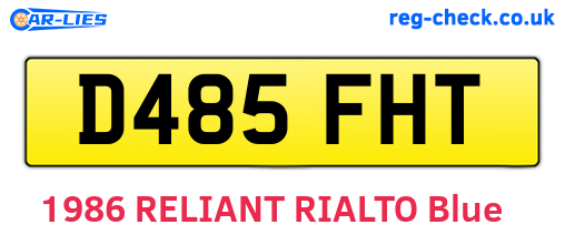 D485FHT are the vehicle registration plates.