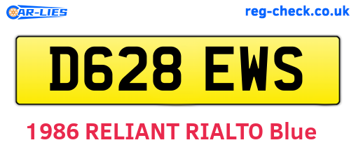 D628EWS are the vehicle registration plates.