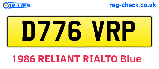D776VRP are the vehicle registration plates.