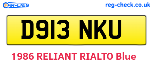 D913NKU are the vehicle registration plates.