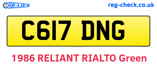 C617DNG are the vehicle registration plates.