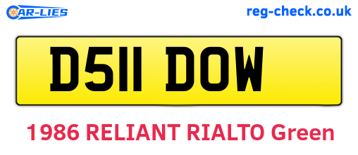 D511DOW are the vehicle registration plates.