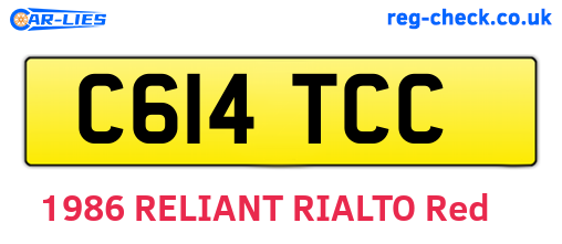 C614TCC are the vehicle registration plates.