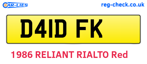 D41DFK are the vehicle registration plates.