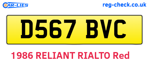 D567BVC are the vehicle registration plates.