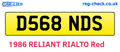 D568NDS are the vehicle registration plates.