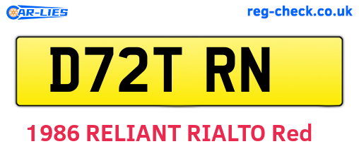 D72TRN are the vehicle registration plates.