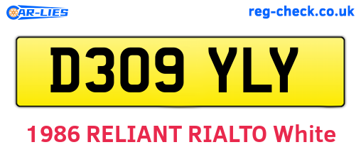 D309YLY are the vehicle registration plates.