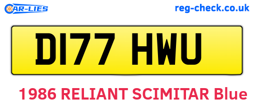 D177HWU are the vehicle registration plates.