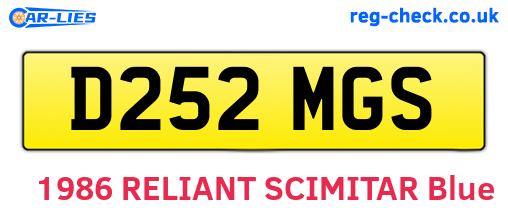 D252MGS are the vehicle registration plates.