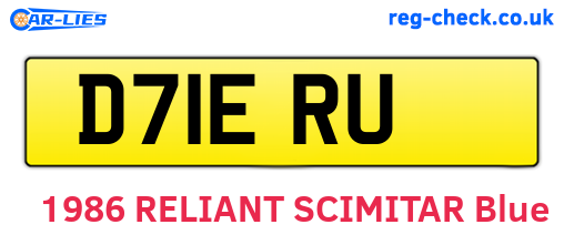 D71ERU are the vehicle registration plates.