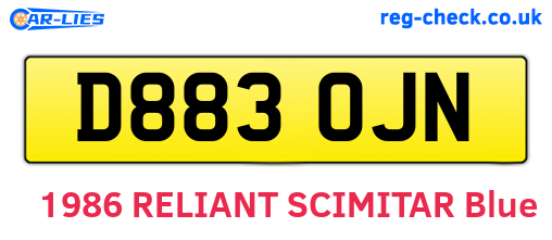 D883OJN are the vehicle registration plates.