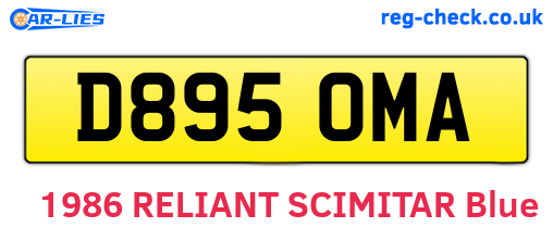 D895OMA are the vehicle registration plates.