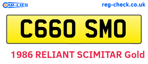 C660SMO are the vehicle registration plates.