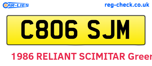 C806SJM are the vehicle registration plates.