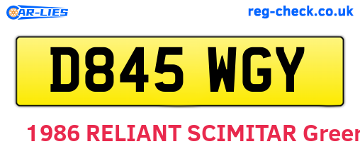 D845WGY are the vehicle registration plates.