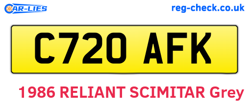 C720AFK are the vehicle registration plates.