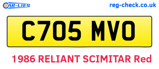 C705MVO are the vehicle registration plates.