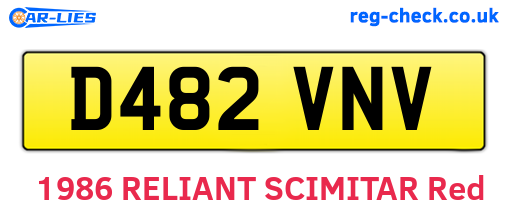 D482VNV are the vehicle registration plates.